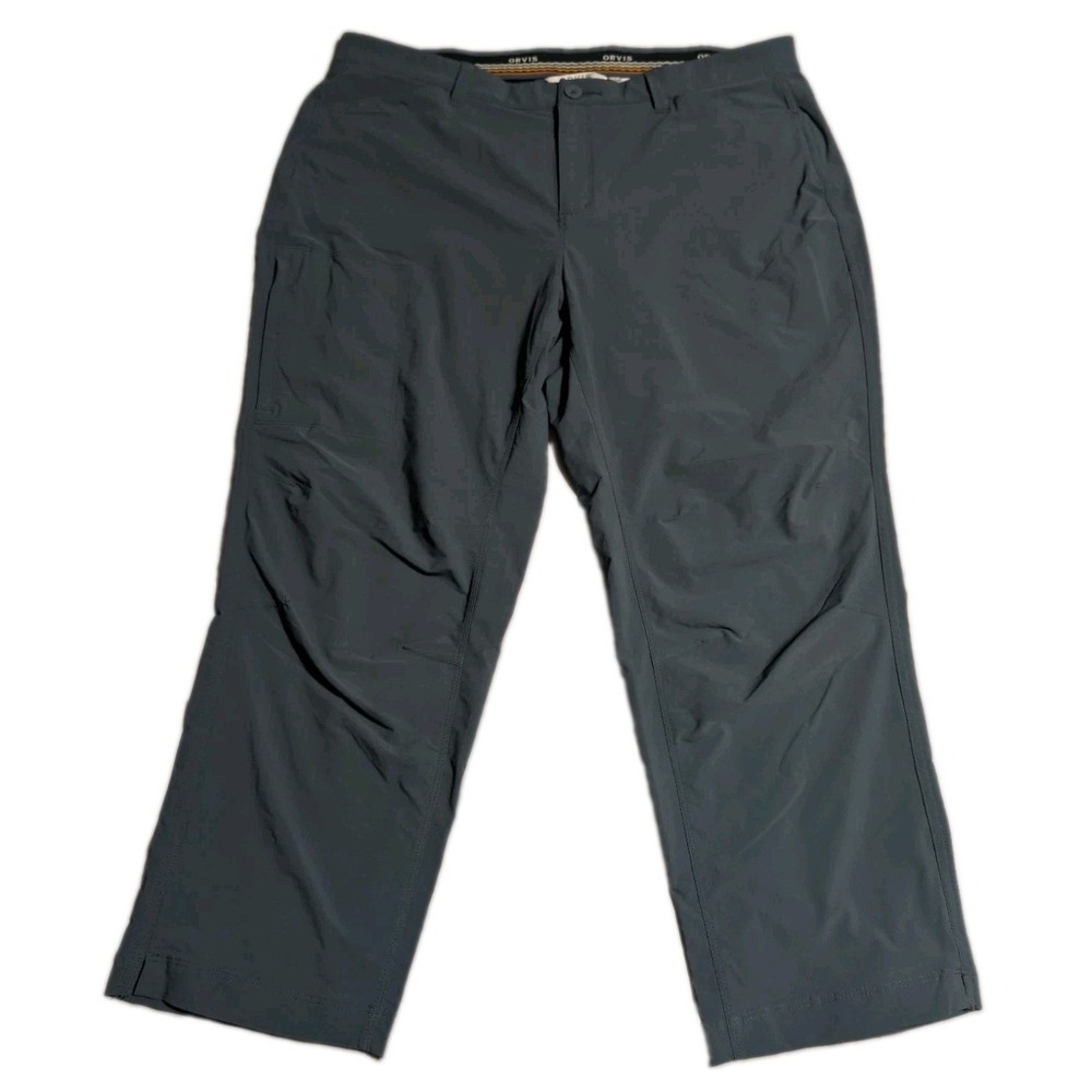 Orvis Quick Dry Crop Pants Womens XL Steel Blue Stretch Hiking Travel Outdoor